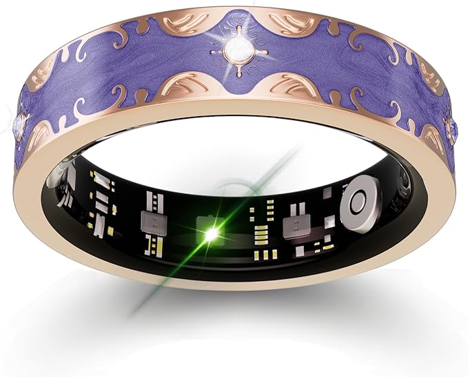 Smart Ring for Women Gift, Fitness & Vital Signs Monitoring, Sleep Tracker/Remote Photography/No Subscription(Purple,10#)