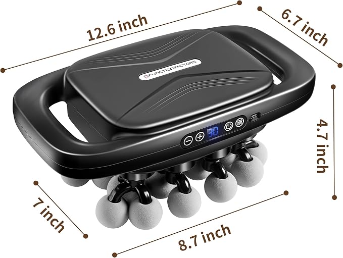 20 Head Massage Gun Deep Tissue, Percussion Back Massage Tool with 3 Modes & 30 Adjustable Intensity Levels, Handheld Electric Muscle Massager for Back, Neck, Shoulders, Legs, Waists,Quiet Ideal Gifts