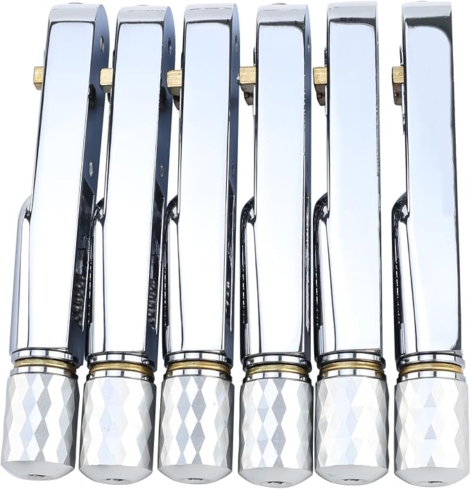 Pack of 6 Individual Single Tubular Fixed Bridge 6 String Electric Bass Bridge for Headless 6-string Bass Replacement Parts Chrome