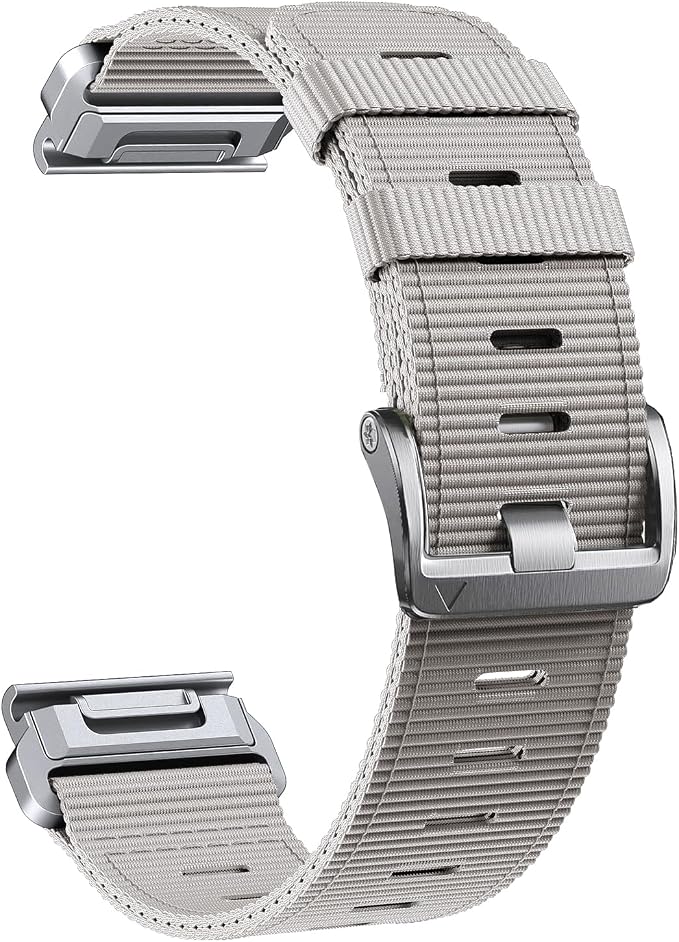 26mm Adjustable Nylon Watch Band for Garmin Fenix 7x Fenix 8 51mm | 316L Stainless Steel Buckle, Second generation of nylon, Quickfit, Built in thick and durable rust proof spring