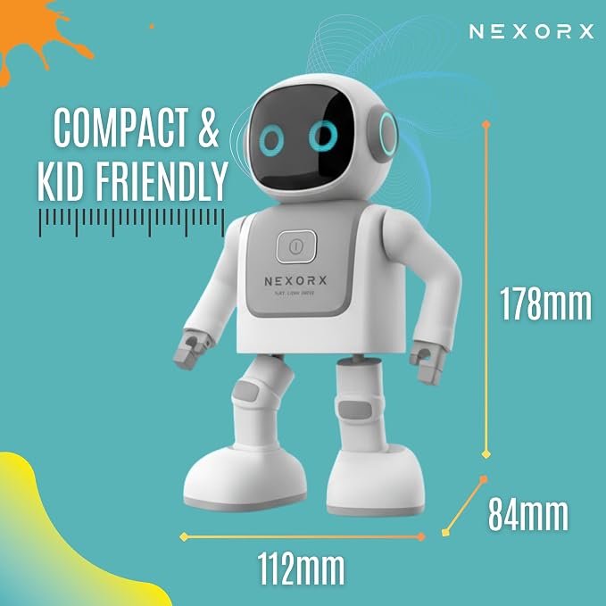 Dancing Robot Speaker Toys for Kids & Adults, Portable Bluetooth Speaker with LED Lights, Intimate Companion, Programmable Interactive Robot Toys with iOS & Android APP Remote