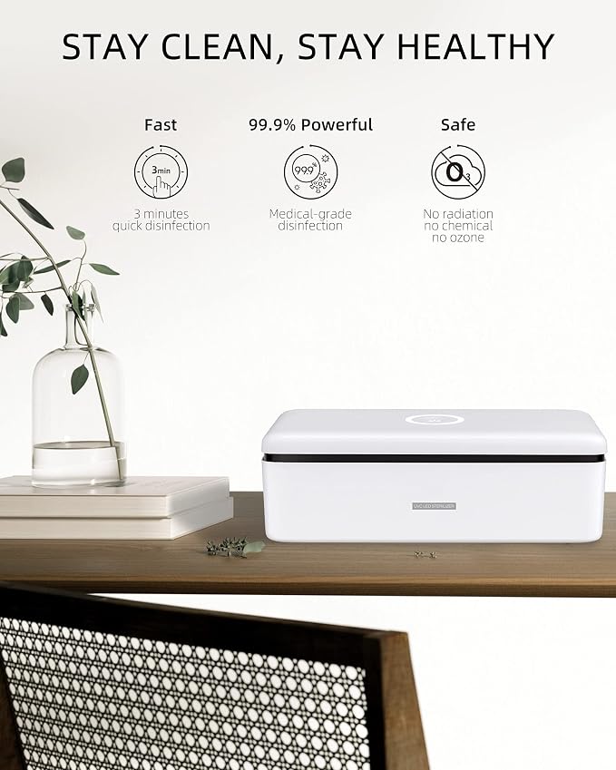 UV Light Sanitizer Box, UVC Phone Sanitizer Box for Smartphone,Jewellery and Household Items | UVC Technology, For Smartphone, For Jewellery, For Household Items