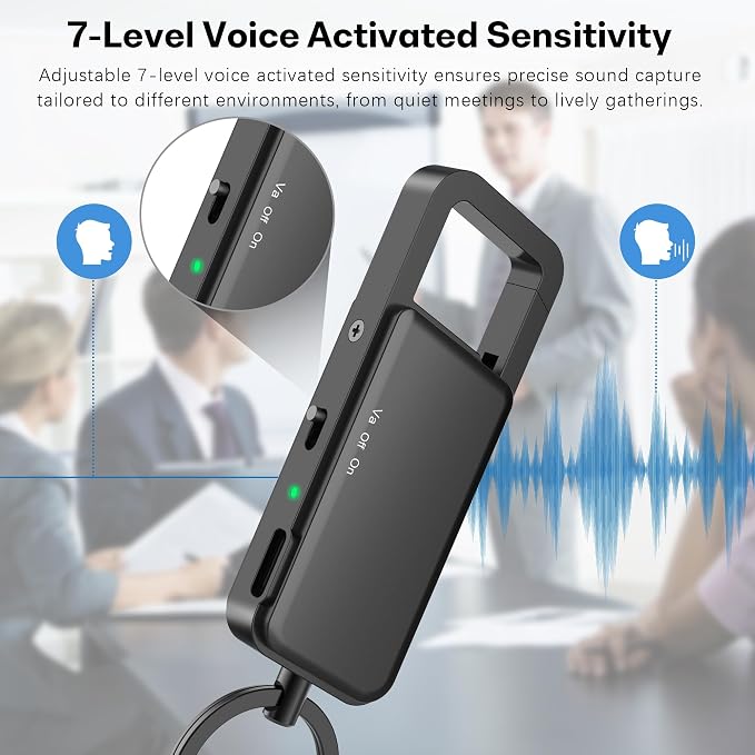 128GB Digital Voice Recorder – 9000 Hours Storage, 24-Hour Battery, Intelligent Noise Reduction, USB-C Voice Activated Audio Recorder for Meetings, Lectures, Interviews