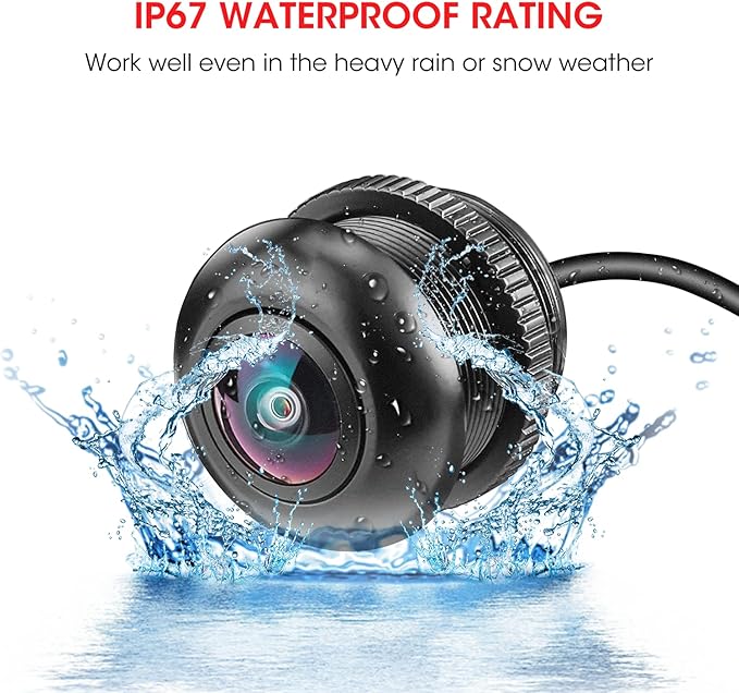 720P HD 170° Wide Angle Front Camera Kit for Polaris RZR PRO XP Turbo 1000 900 PRO R, Plug and Play Waterproof Camera for 7" Ride Command Screen Accessories