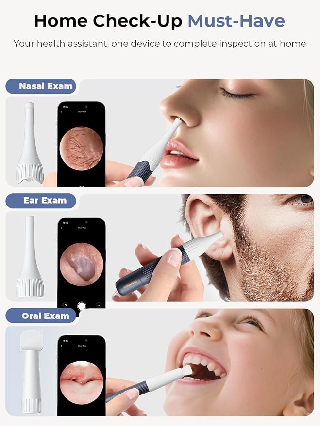 Ear Wax Removal Kit: I35R Ear Cleaner with Flexible Ear Camera Otoscope- Visual Ear Pick Tweezers Wax Remover - Ear Cleaning Kit 3 Pieces Inspection Tools for Family