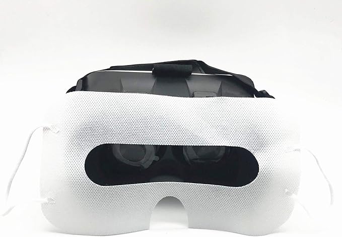100 Pack Disposable Sanitary Eye Covers - Compatible with HTC Vive Pro/PS VR/Gear VR/Oculus Rift Go & More - White