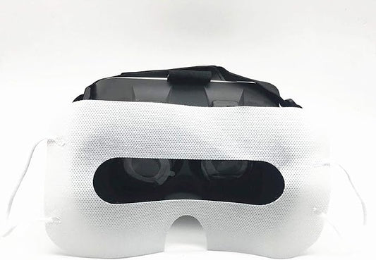 100 Pack Disposable Sanitary Eye Covers - Compatible with HTC Vive Pro/PS VR/Gear VR/Oculus Rift Go & More - White