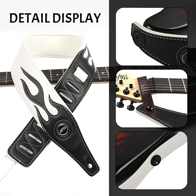 Handmade Retro Embossed Guitar Strap Super Soft Cowhide Leather Belt for Electric Acoustic Guitar Bass Guitarra Gig