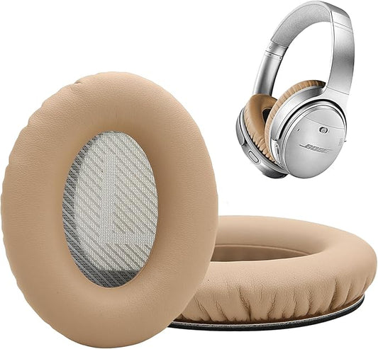 Ear Pads for Bose QuietComfort 35 QC35 QC35ii QC45 QC25 QC15, Replacement Ear Cushions with Noise Isolation Memory Foam (Apricot, Khaki)