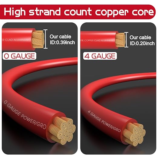 0 Gauge Dual Amp Wiring Kit Make Connections and Bring Power to Your Radio,Subwoofers and Speakers