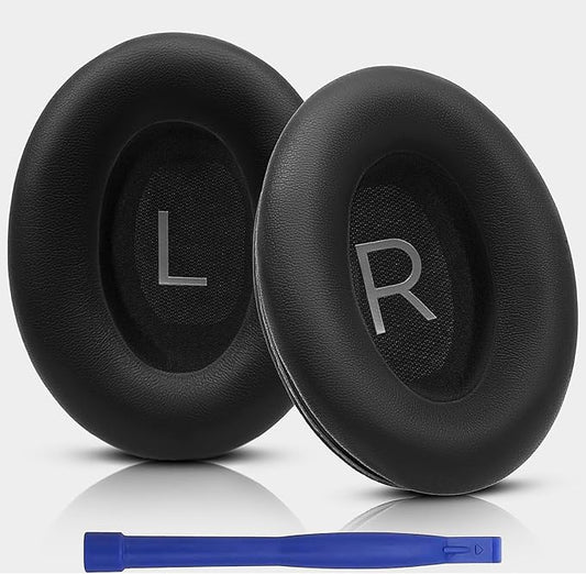 Replacement Ear Pads for Bose QuietComfort 45 (QC45) / QuietComfort SE (QC SE) / Quiet Comfort Wireless Over-Ear Headphones, Softer Protein Leather Earpads Cushions Kit (Black)