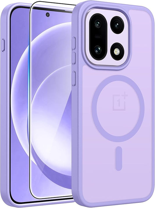 FNTCASE for Oneplus 15 Case: Magnetic Matte Translucent Frosted Slim Shockproof Cell Phone Cover | Durable Screen Protector | Military Grade Protection Drop Proof Protective Cases, 6.78 inches