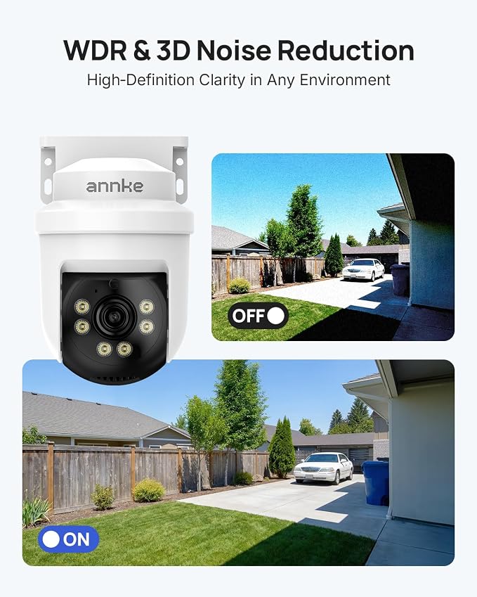 ANNKE 5MP TVI CCTV Home Surveillance Dome PT Camera, Wired Add on Camera with 350° pan and 90° tilt, 100ft Night Vision, IP65 Weatherproof, One Way Audio (DVR Required, Not Included)