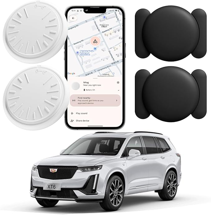 GPS Tracker for Vehicles Real-Time Mini Tracker Device for Vehicles, No Monthly Fee Subscription No SIM Card Required(Available for Android and iOS) 2 Pack