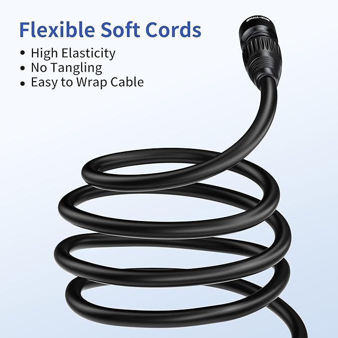 SMALL-EYE 3 Pin DMX Cable 25 ft 4 Pack – DMX512 Male to Female Cable for Professional DMX Lighting Control Systems
