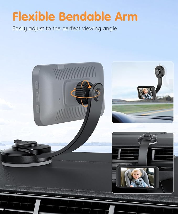 BV3PRO Baby Car Camera + Dashboard Arm Mount Bundle | Unobstructed Rearview Package