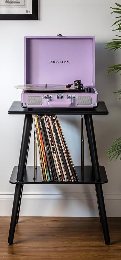 Crosley CR8005F-LN Cruiser Plus Vintage 3-Speed Bluetooth in/Out Suitcase Vinyl Record Player Turntable, Lavender