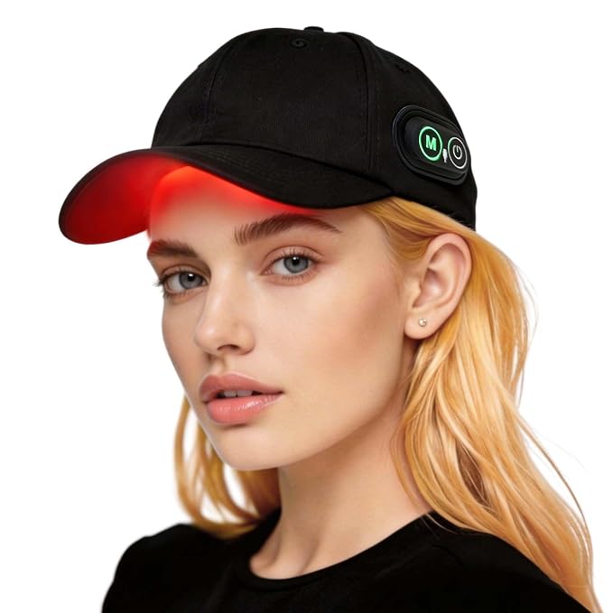 Wireless Rechargeable Red Light Therapy Cap for Hair Growth - FDA Cleared, Laser Hair Growth Device for Men and Women to Support Hair Growth