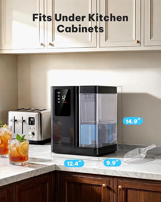 Silonn Nugget Ice Maker Countertop with 3L Detachable Tank – 40 lbs/Day Self-Cleaning & Timer, 40 dB Quiet for Home Bar Party Office, Chewable Nugget Ice Machine for Summer & Cold Drinks