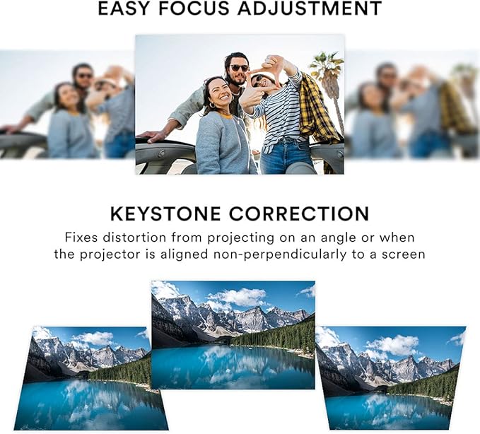 Core Innovations Mini Projector Portable Home Theater Projector, 150"" Display, HDMI USB VGA Compatible Movie Projector for Bedroom, Indoor & Outdoor Use, Built-in Speaker, Remote Control (White)
