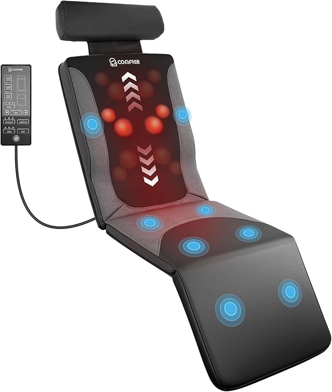 COMFIER FSA Full Body Massage Mat with Heat,HSA Eligible Shiatsu Back Massager for Pain Relief Deep Tissue Kneading&Vibration,Heating Chair Massage Pad for Recliner Sofa Bed,Mother‘s Day Gifts for Mom