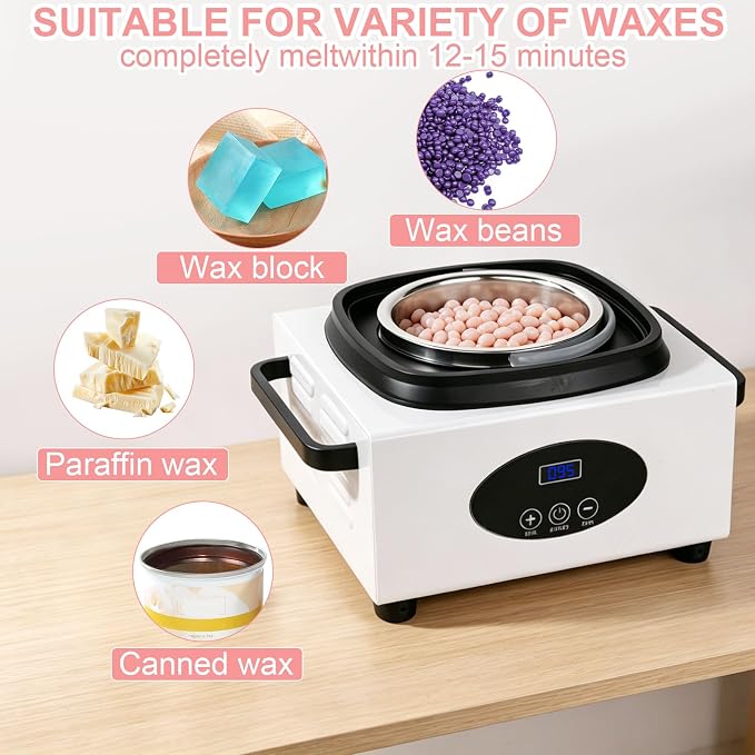 Digital Wax Warmer for Hair Removal, Yofuly Women Waxing Machine with 14oz Silicone Pot Liner, Professional Hard Wax Heater for Full Body Home Use