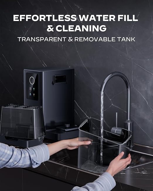 Silonn Nugget Ice Maker Countertop with App & Voice Control, 40 lbs/24H Pebble Ice Machine, 3L Water Tank, Self Cleaning Sonic Ice Maker, Soft Chewable Ice for Home, Kitchen, Party