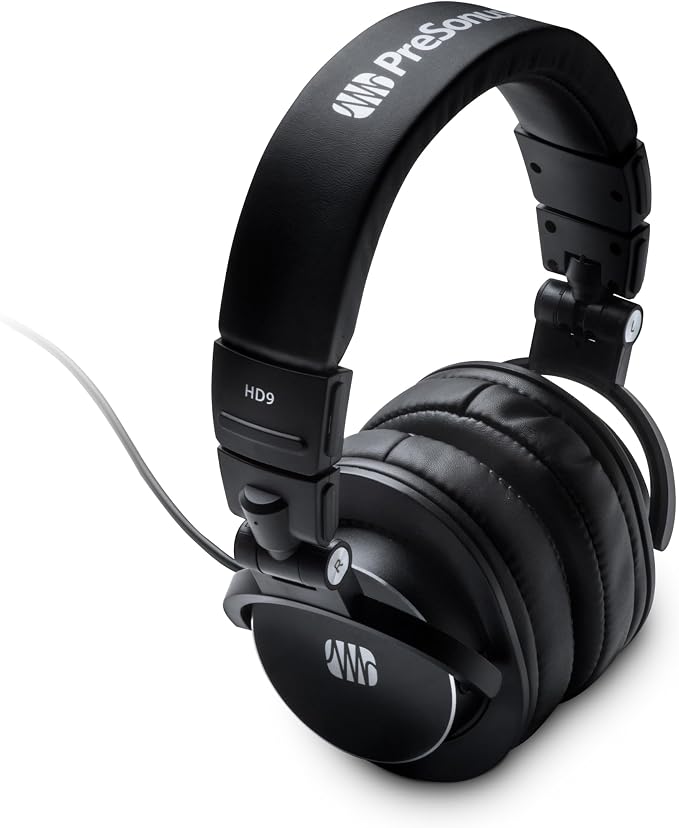PreSonus HD9 Professional Monitoring Headphones — High-Power Handling, Closed-Back, Circumaural Acoustic Design Studio Recording Headphones for Professional Mixing and Monitoring