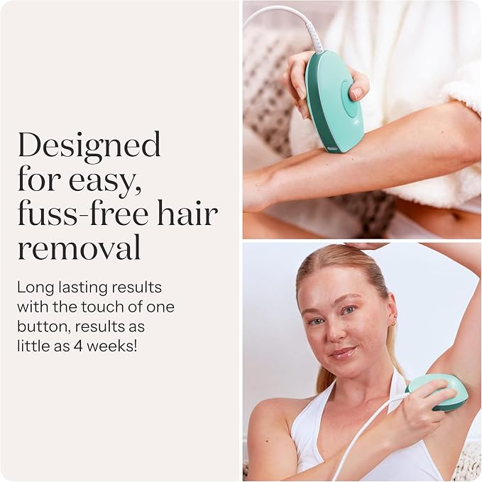 SmoothSkin Pure Mini Lite IPL Green Hair Removal Device – Compact At-Home Laser Hair Removal for Women, Safe for Face & Body, Permanent Hair Reduction, Gentle & Painless, Salon-Quality Results