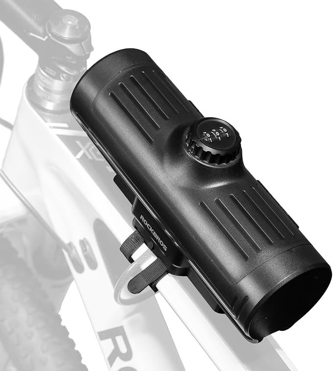 ROCKBROS Secure Bike/Scooter Frame Bag Password Storage Box Plastic Hard Shell Key Anti-Theft Steel Cable/Screws Installation Firm Fixed Equipment, Universal for Gravel MTB Road Racing Cycling