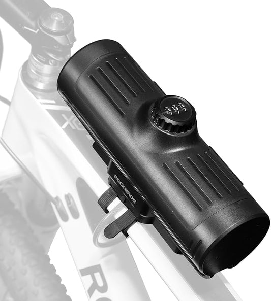 ROCKBROS Secure Bike/Scooter Frame Bag Password Storage Box Plastic Hard Shell Key Anti-Theft Steel Cable/Screws Installation Firm Fixed Equipment, Universal for Gravel MTB Road Racing Cycling