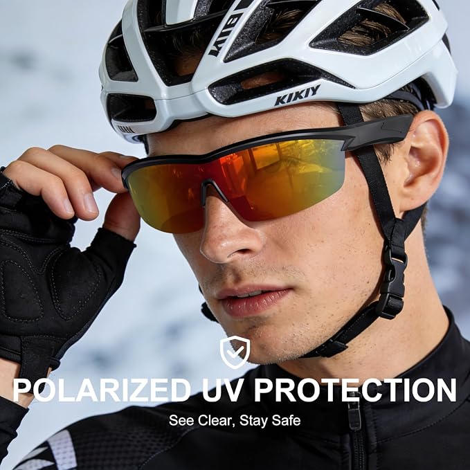 Bluetooth Audio Smart Glasses for Cycling Running Driving | Polarized Sports Sunglasses with Open-Ear Speakers, Hands-Free Calls, Voice Assistant, UV Protection, IPX5 Waterproof for Hiking Fishing