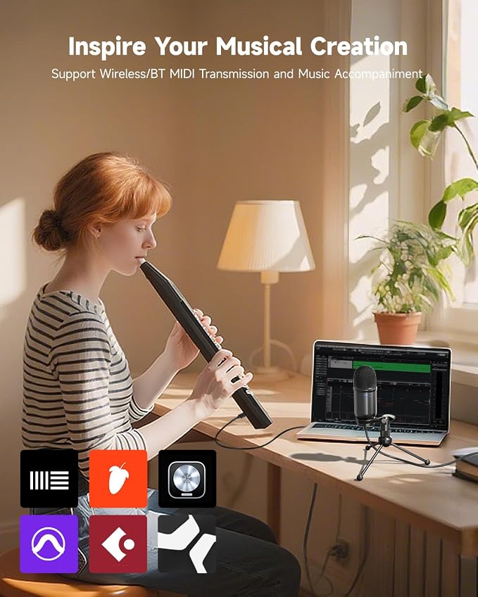 Eastar Digital Woodwind Electric Saxophone for Beginners, 27 Tones, Silent Practice, Hi-Fi Speaker, Adjustable Airflow, Reverb Effect, Rechargeable Battery, MIDI, BT Support, EDA-100