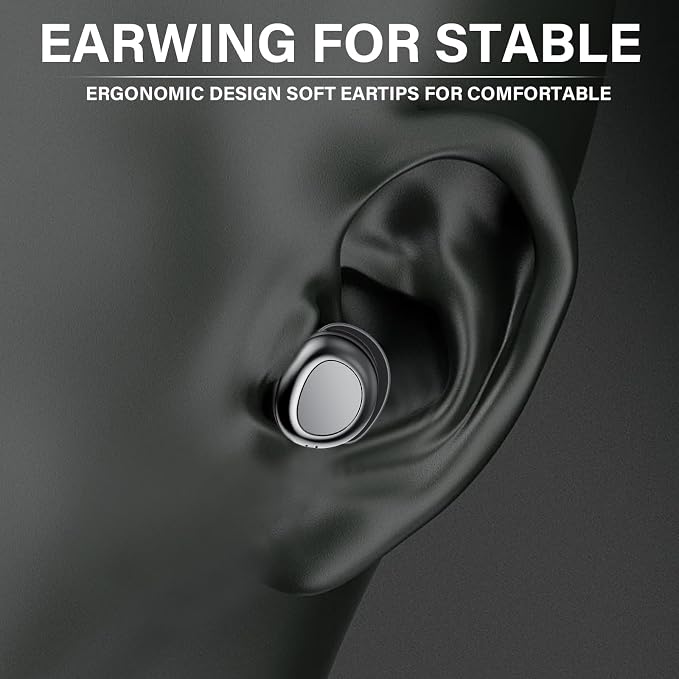 Wireless Earbuds, Hybrid ANC 40dB Noise Cancelling Headphones, 50H Playtime, Bluetooth 5.4, 10mm Drivers with 5 EQ, ENC Dual Mic, IPX7 Waterproof, Digital Battery Display iOS/Android Sport/Sleep