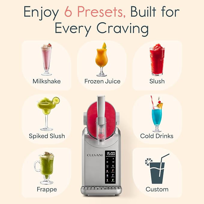 Slushie Machine for Home 68 Oz— Chillux Slushy Machine with 6 Preset Modes (No Ice Needed) — Frozen Drink Machine for Margaritas, Frappes & More