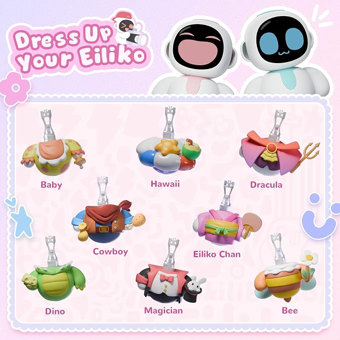 ENERGIZE LAB Eiliko Coral Pink - Your Tiny AI Charm Robot that Matches Every Daily Outfit, Fun Electronic Pendant Toys, for Couples and Best Friends.