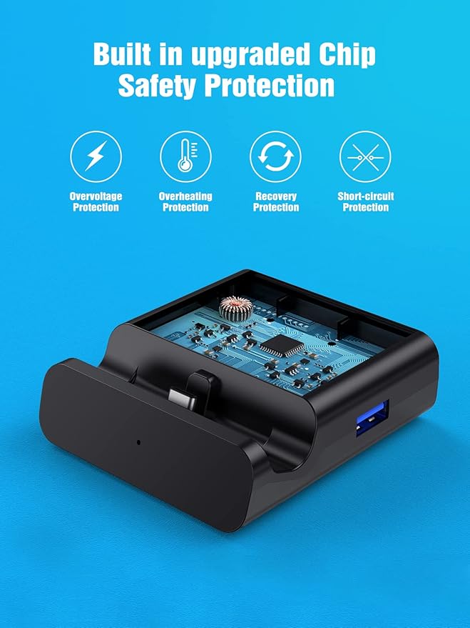 NEWDERY Switch Docking Station for TV, USB C to HDMI Multiport Hub Adapter, Portable PD Charger Dock for Nintendo Switch & OLED Console