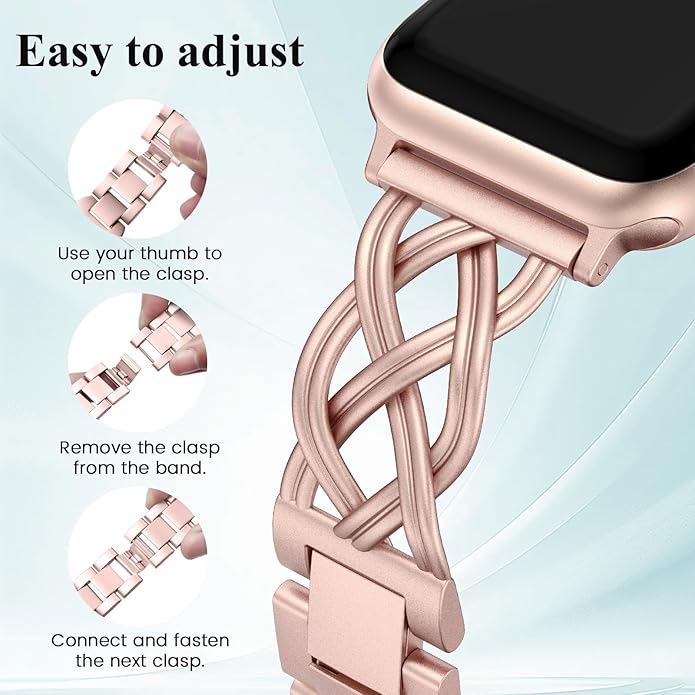 TOYOUTHS Dressy Bracelet Compatible with Apple Watch Bands 38/40/41/42/44/45/46/49mm Women, Celtic Stainless Steel Metal Fancy Nice Pretty Strap for iWatch Series 11 10 9 8 7 6 5 4 Ultra/SE 3 2 1