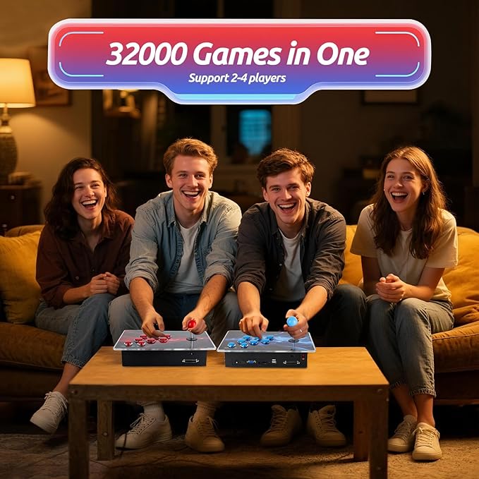 Pandora Box Arcade Console with 32000 Games in 1,Two Separate Consoles, 1280x720 Full HD Retro Gaming Machine for TV, Monitor, and Projector, Search/Save/Hide/Pause Functions