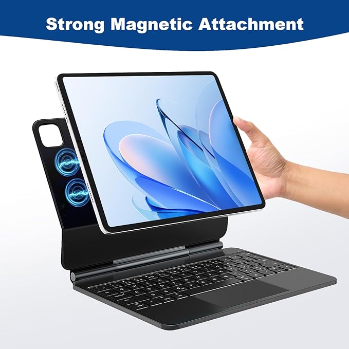 Magic Keyboard for iPad Pro 11 inch 5th (M4, 2024), Bluetooth Keyboard Case for iPad Pro 11 M4 (USB-C), Easy-Set Magnetic Stand with Multi-Touch Trackpad, Auto Wake/Sleep, Backlight