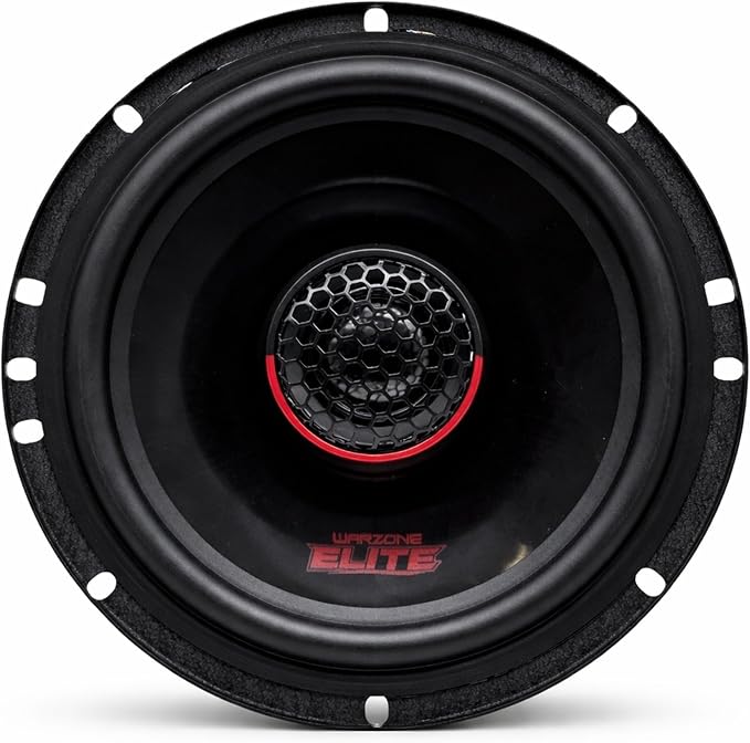 Warzone WZ-E652 6.5" Coaxial Car Speakers - 650W Max Power, 4 Ohm, Full Range Audio, PEI Dome Tweeter, Shallow Mount Design, OEM Fit - Perfect for Cars, Trucks, SUVs