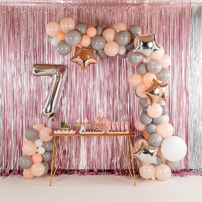 Restaurantware-Balloonify Balloon Garland Set, 1 Party Decoration Kit - 126 Balloons, With Chain, Champagne Star Latex Balloon Arch Kit, Includes Glue Dots And Ribbon- Restaurantware