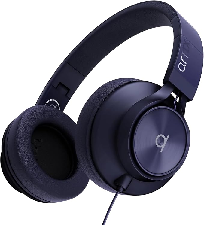 Artix CL750 Adults & Kids Headphones with Cord - Plug-In Over Ear Headphones Wired with Mic and Volume Control, Corded Head phones for Laptop, Computer, Chromebook, Tablet & Smartphone with 3.5mm Jack