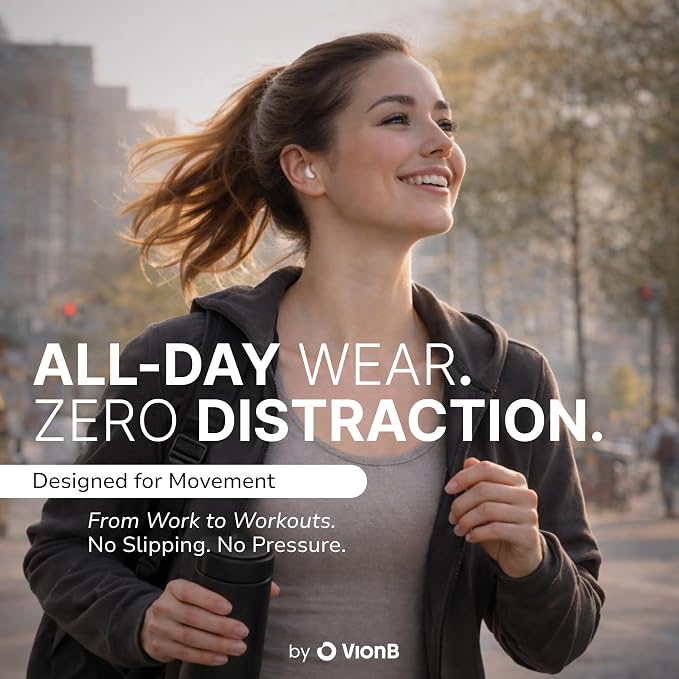VionB Air Invisible Earbuds Wireless Bluetooth 5.4 for Small Ears, Mini Tiny Ear Buds, IPX5 Waterproof, Sound Isolating Fit, ENC Mic for Clear Calls, Discreet in-Ear Headphones (Arctic White)