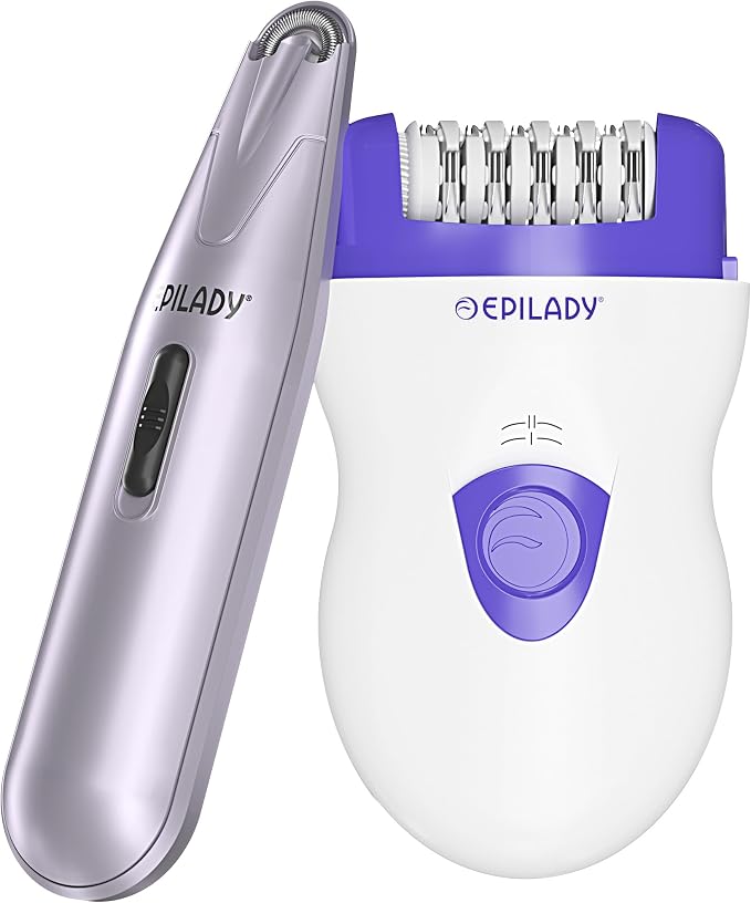 Epilady Face & Body Hair Removal Device Bundle, Corded Electric Epilator for Women with Facial Hair Remover, Epilator for Legs, Arms, Underarms, Bikini Line, Upper Lip & Chin, Long-Lasting