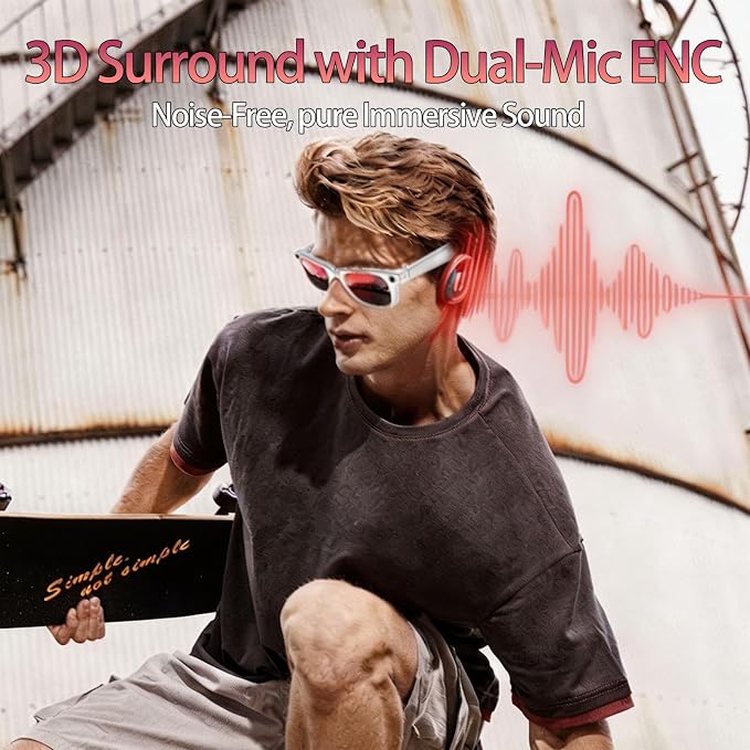 AI Smart Glasses with Camera 8MP HD Camera Glasses for Men Women 1080P Video Recording Sunglasses Real-time Translation, Open-Ear Audio for Travel, Meetings & Vlogging
