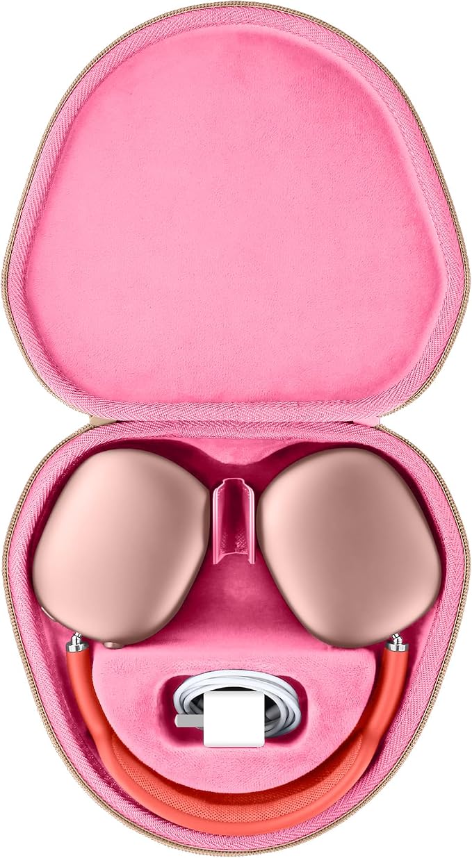 co2CREA Hard Case with Sleep Mode Replacement for Apple AirPods Max 2 / AirPods Max Wireless Over-Ear Headphones (Rose Pink Case)