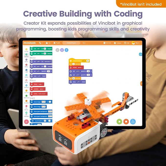 Vincibot Coding Robot with Creator Kit and Inventor Kit for Kids 8-12