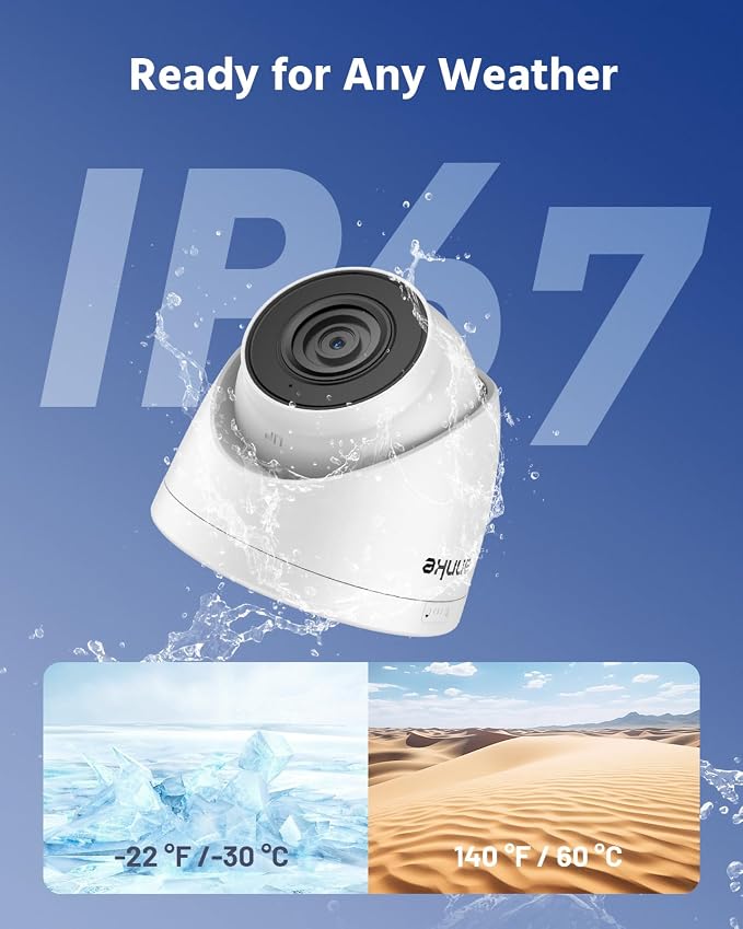 ANNKE 3K PoE Camera with Audio/Mic, IP Turret Security Camera Outdoor Indoor, Color Night Vision, AI Human Detection, IP67 Weatherproof, 116° Wide Angle 2.8mm Lens, 24/7 Recording,RTSP, @20fps
