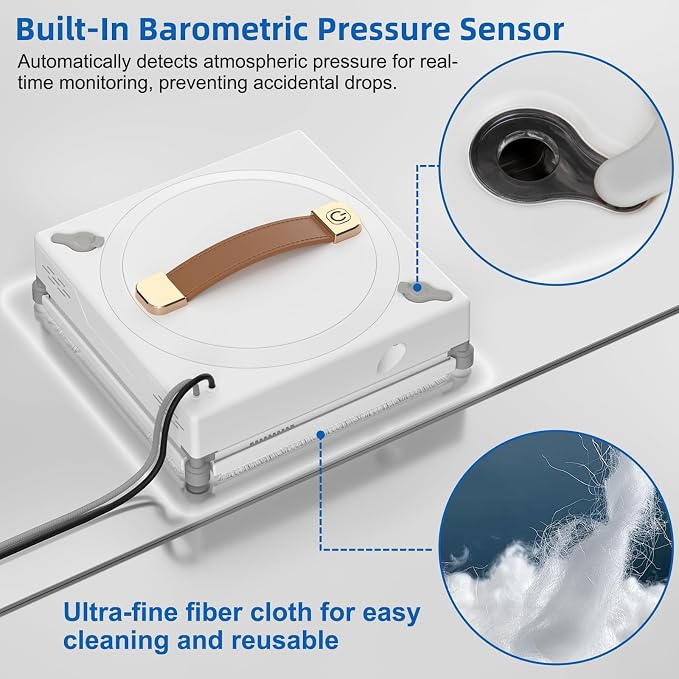 Lcoco&Dream GLE 350 Window Cleaning Robot with 2-Nozzle Dual Spray, Smart Path Planning & Cleaning Modess, Remote Control Smart Window Robot for High-Rise Windows, Mirrors & Glass Doors & Marble